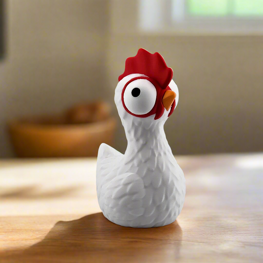 Goofy Chicken Figurine – Quirky Barnyard Charm