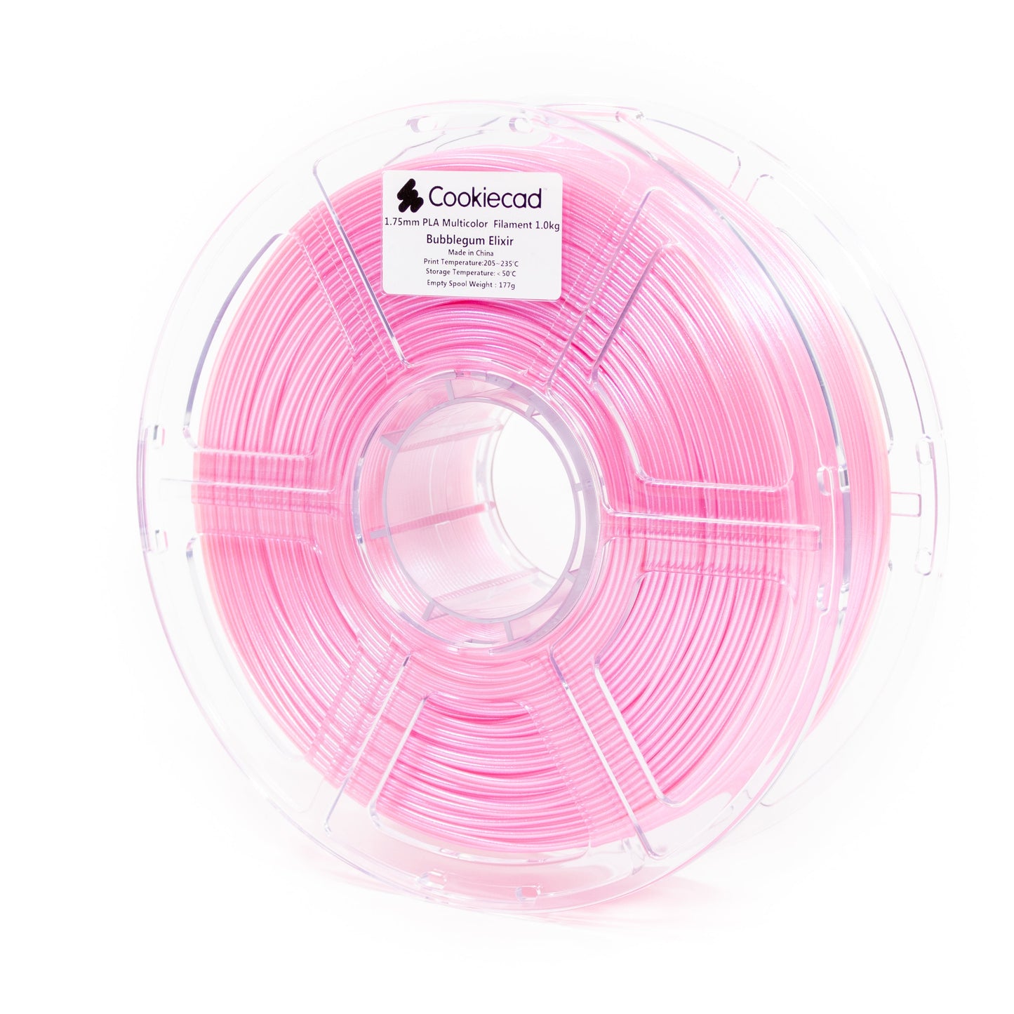 Cookiecad Bubblegum Elixir PLA filament 1.75mm 1kg – bright pink with iridescent shimmer, spool