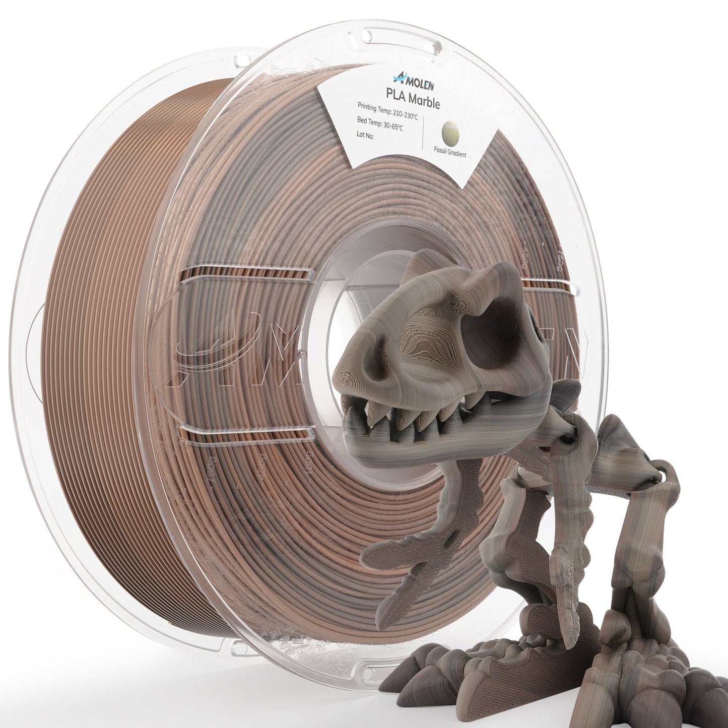 AMOLEN Fossil Gradient PLA filament 1.75mm 1KG spool – warm amber and sandy stone tones