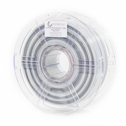 Cookiecad Gray Ombré PLA filament 1.75mm 1kg – dual-shade gray gradient spool