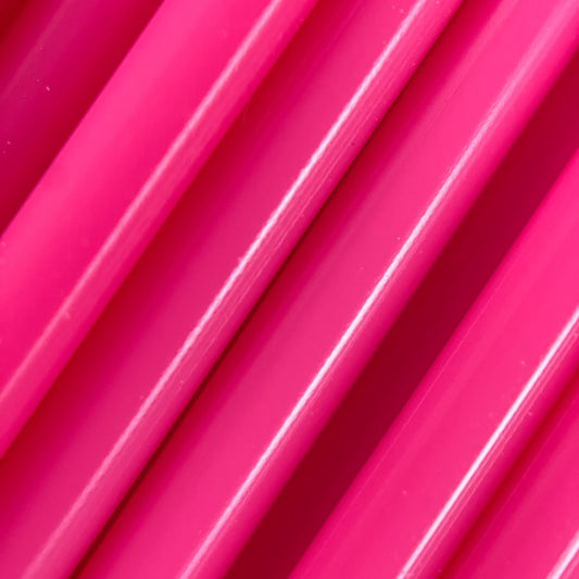 Cookiecad Hot Pink PLA filament close-up – glossy hot pink surface detail