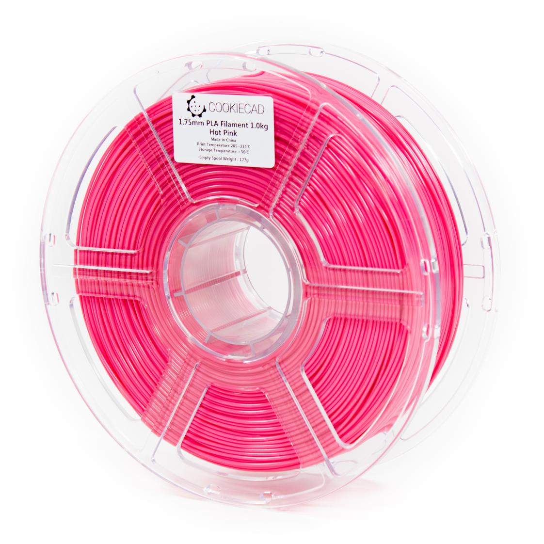 Cookiecad Hot Pink PLA filament 1.75mm 1kg – vivid glossy hot pink spool