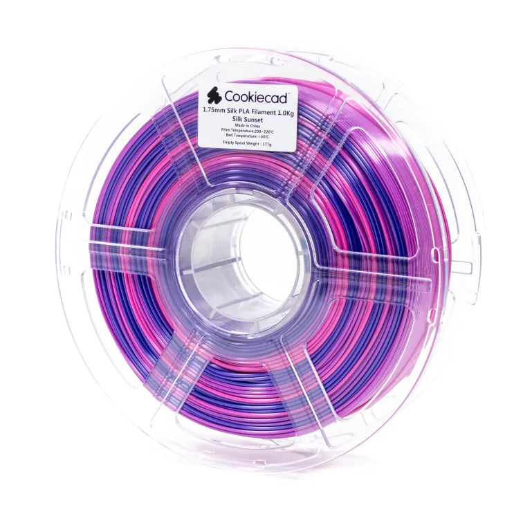 Cookiecad Silk Sunset PLA filament 1.75mm 1kg – moody sunset tone with glossy silk finish, spool