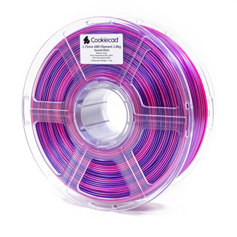 Cookiecad Sunset Elixir ABS filament 1.75mm 1kg – blue to pink gradient with shimmer, spool
