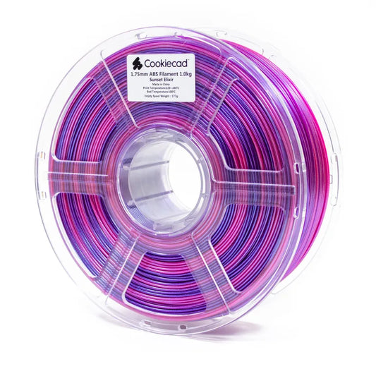 Cookiecad Sunset Elixir ABS filament 1.75mm 1kg – blue to pink gradient with shimmer, spool