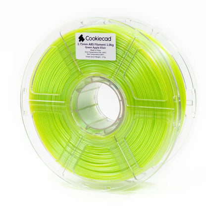 Cookiecad Green Apple Elixir ABS filament 1.75mm 1kg – vivid green with blue shimmer, spool