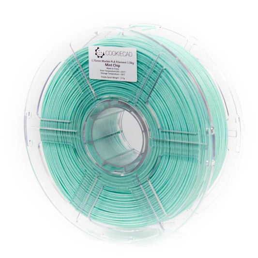 Cookiecad Mint Chip Marble PLA filament 1.75mm 1kg – mint green with dark marble specs, spool