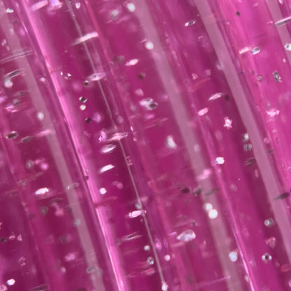 Cookiecad Pink Star Stuff PETG filament close-up – silver glitter in translucent pink base