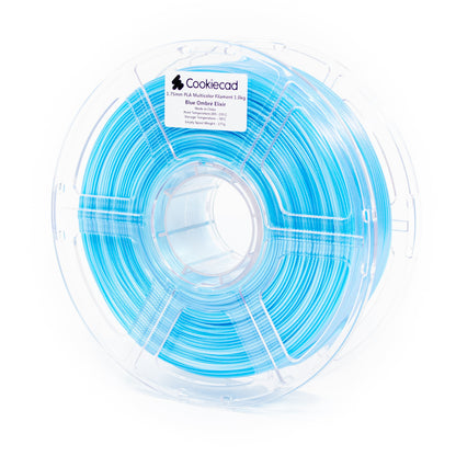Cookiecad Blue Ombré Elixir PLA filament 1.75mm 1kg – dual-shade blue with iridescent shimmer, spool