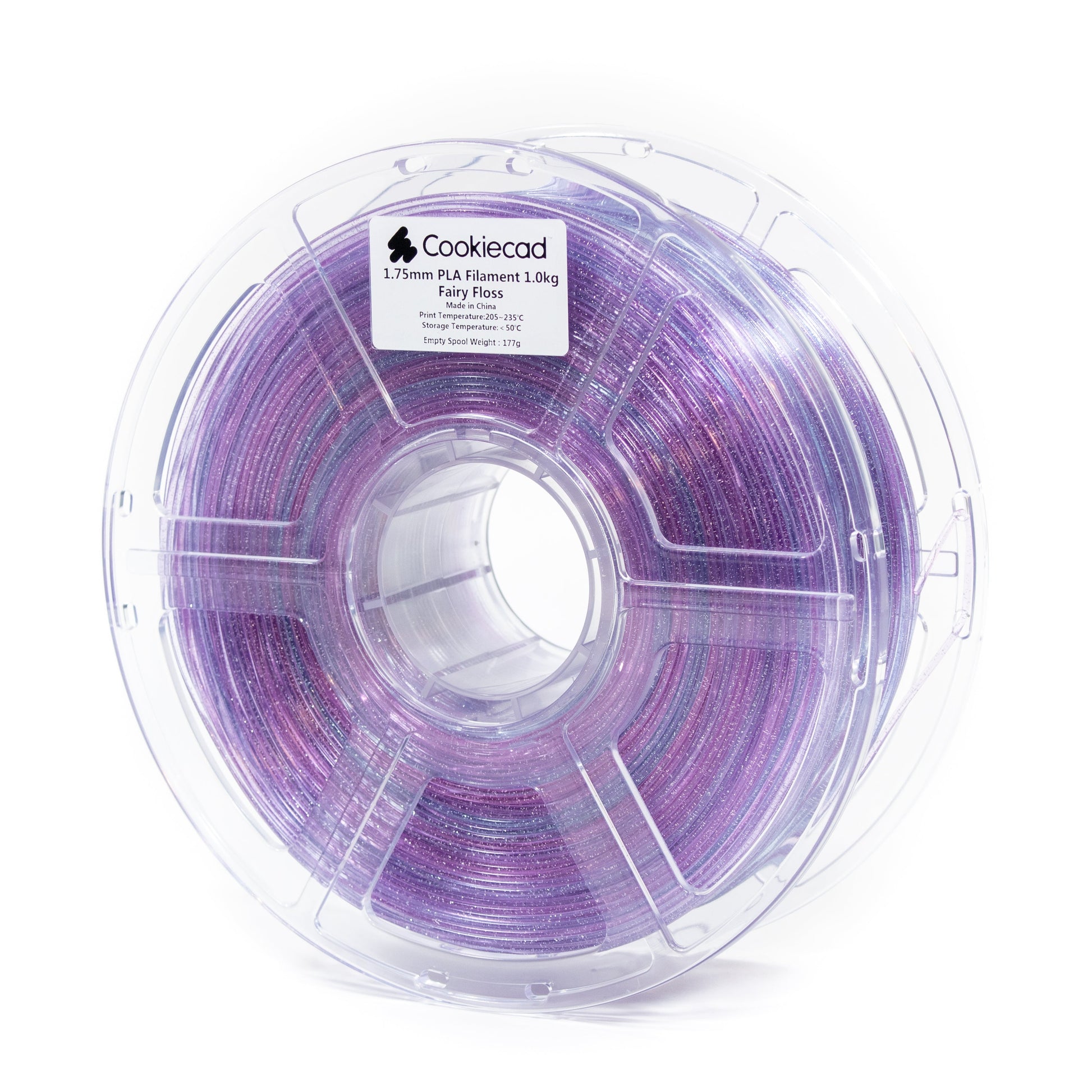Cookiecad Fairy Floss PLA filament 1.75mm 1kg – pink to purple to blue gradient spool