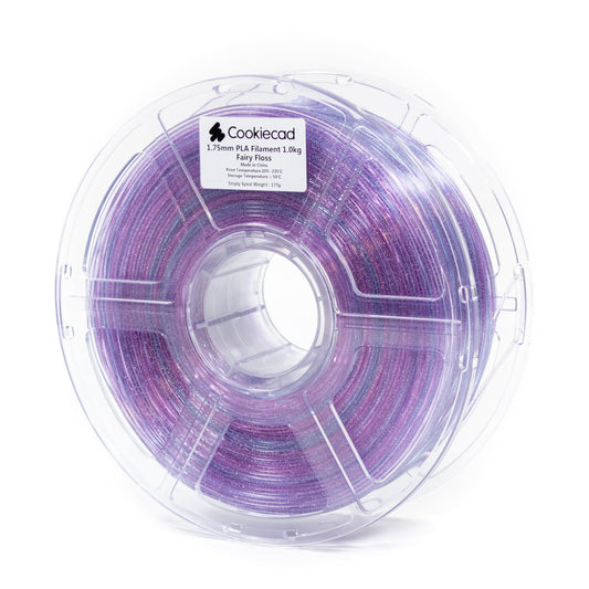 Cookiecad Fairy Floss PLA filament 1.75mm 1kg – pink to purple to blue gradient spool