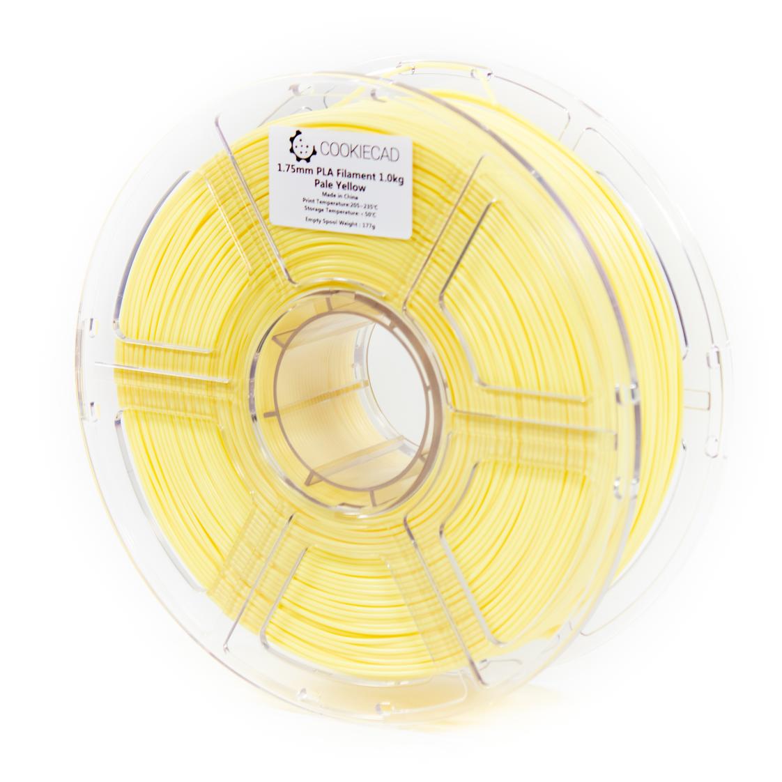 Cookiecad Pale Yellow PLA filament 1.75mm 1kg – soft pastel yellow spool
