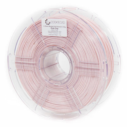 Cookiecad Pink Chip Marble PLA filament 1.75mm 1kg – pink with marble specs, spool