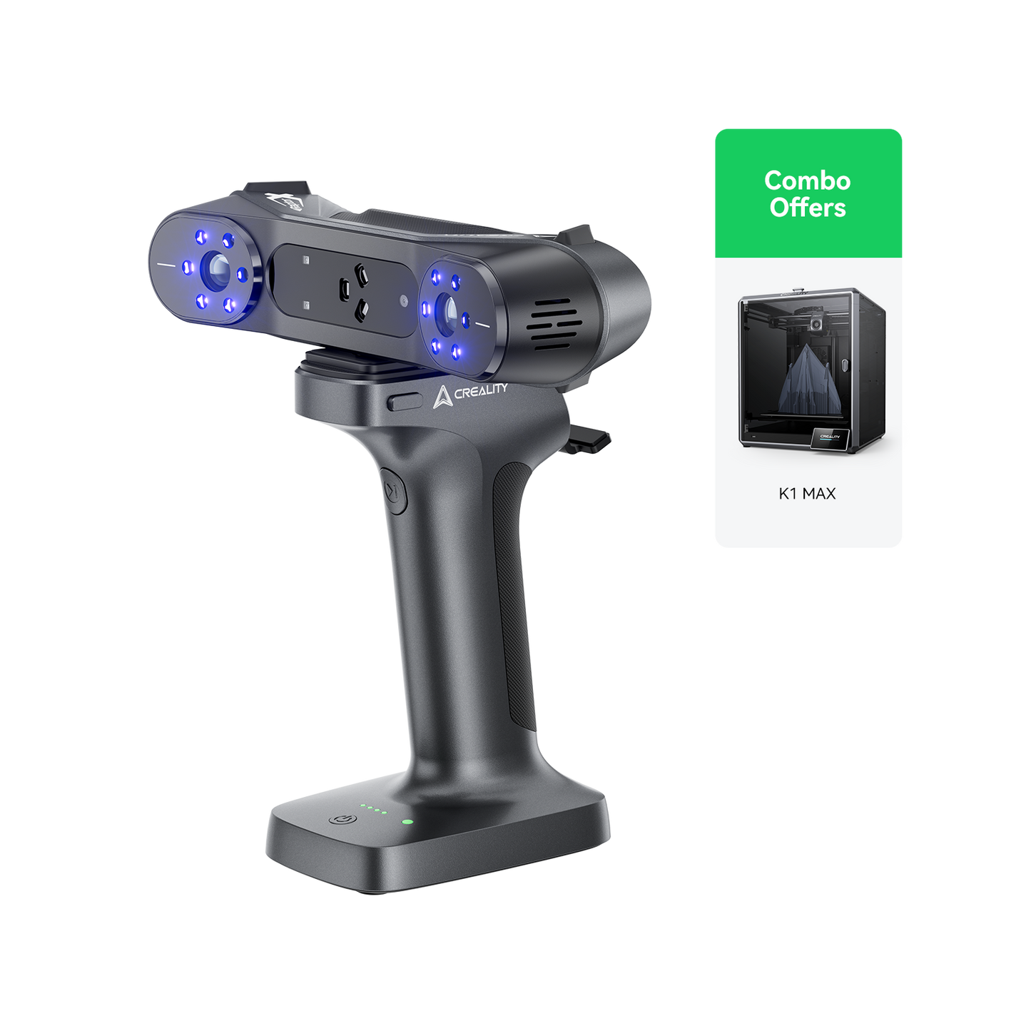 Creality RaptorX lifestyle hero shot showing premium wireless hybrid 3D scanner – buy from VectorDesignsArizona Tucson AZ