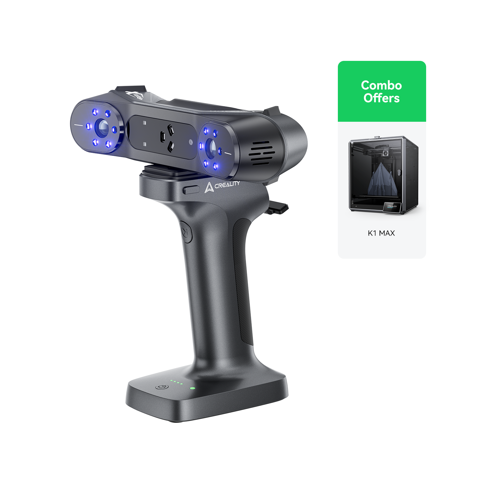 Creality RaptorX lifestyle hero shot showing premium wireless hybrid 3D scanner – buy from VectorDesignsArizona Tucson AZ