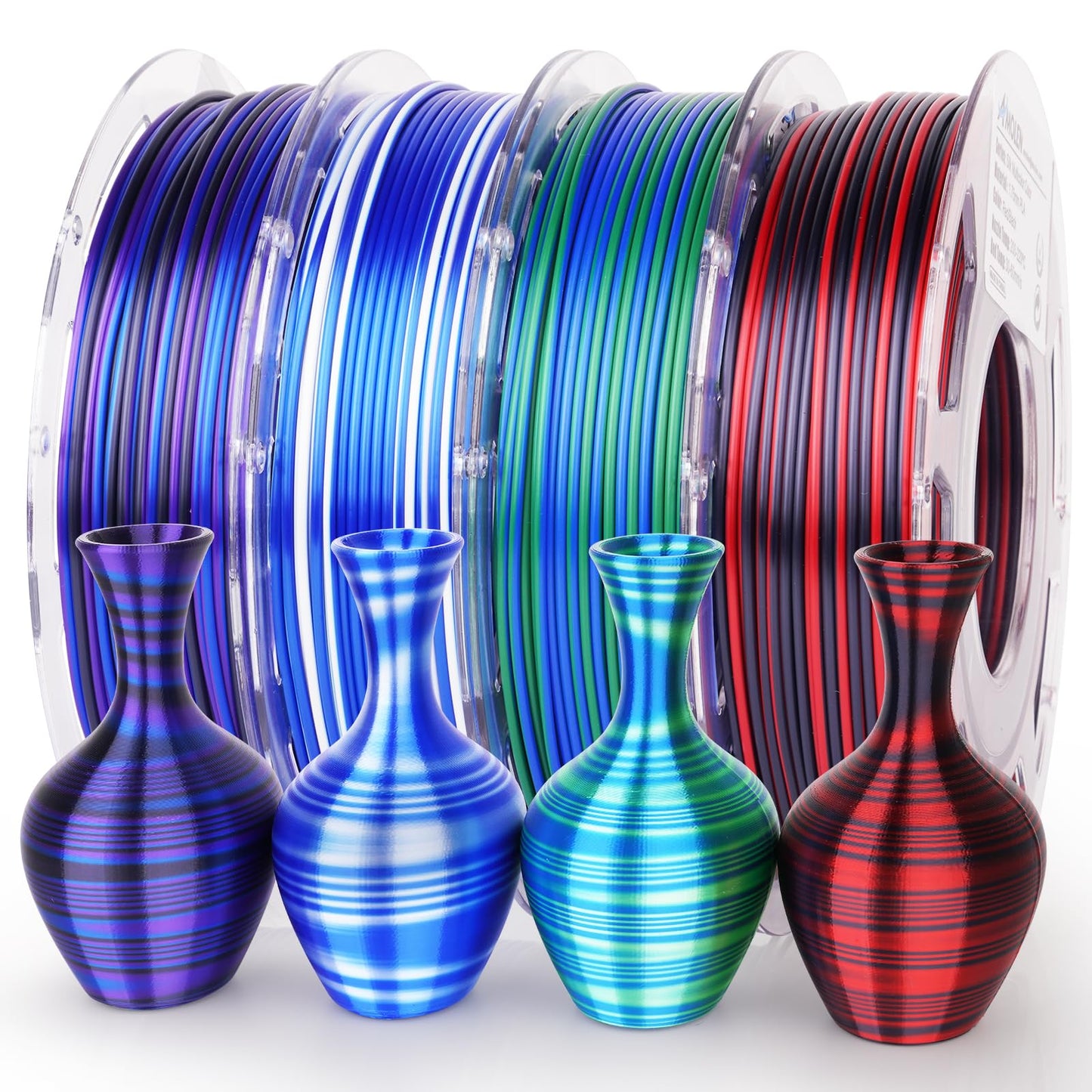 AMOLEN Silk S-Series PLA Variety Pack — S Series A four-spool configuration overview, 4×1KG