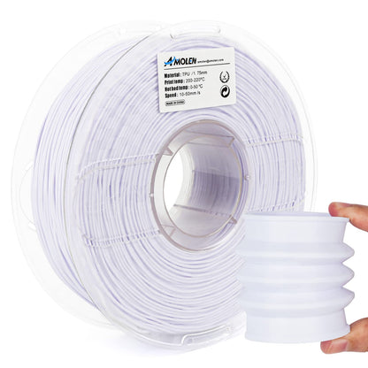 White TPU Basic flexible filament spool — AMOLEN 1.75mm 1KG