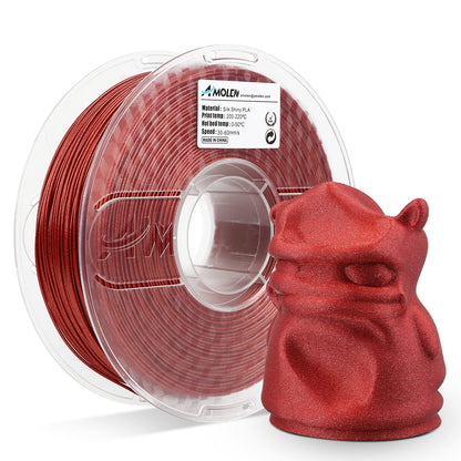 AMOLEN Galaxy Red PLA filament 1.75mm 1KG spool – deep red sparkle