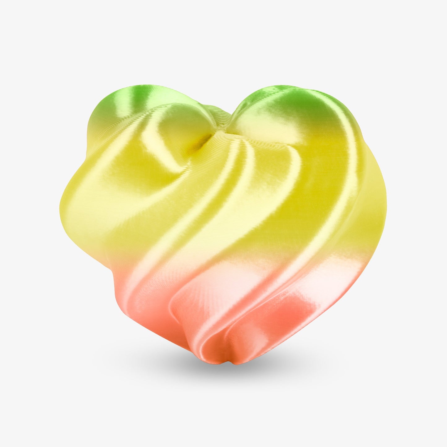 AMOLEN Silk Rainbow Apple PLA filament spool — warm green and gold gradient, silk gloss finish