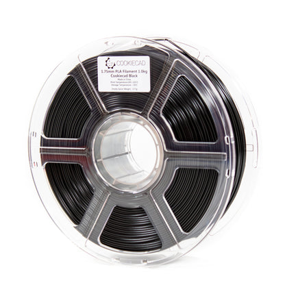 Cookiecad Black PLA filament 1.75mm 1kg – deep solid black spool