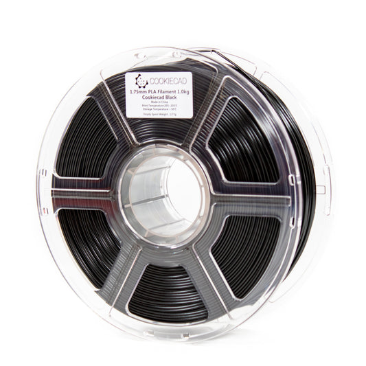 Cookiecad Black PLA filament 1.75mm 1kg – deep solid black spool