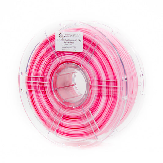 Cookiecad Pink Ombré PLA filament 1.75mm 1kg – dual-shade pink gradient spool