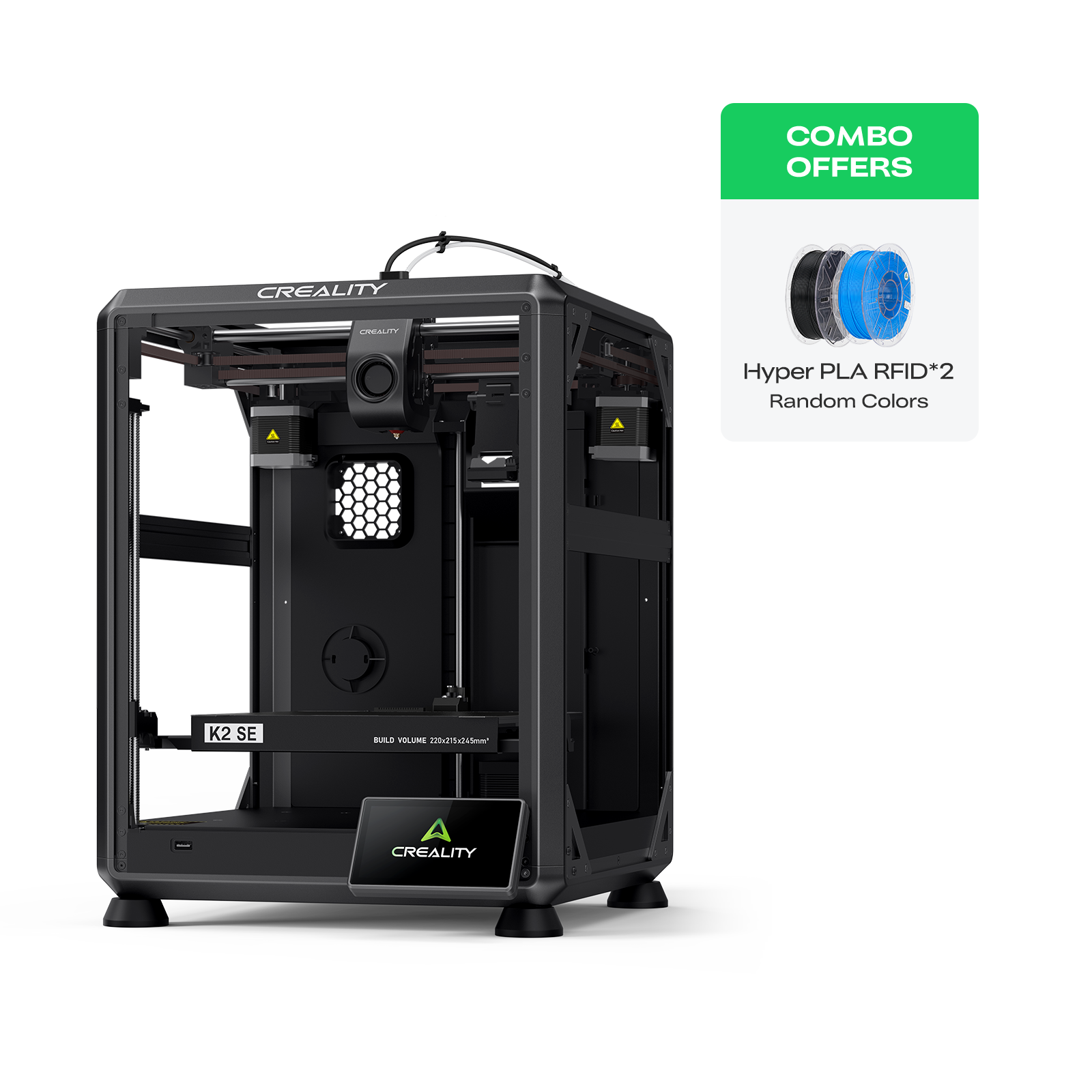 Creality K2 SE Combo US hero shot showing full printer with CFS – buy from VectorDesignsArizona authorized Creality reseller Tucson AZ
