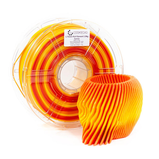 Cookiecad Sunrise PLA filament 1.75mm 1kg – pink to orange to yellow gradient spool