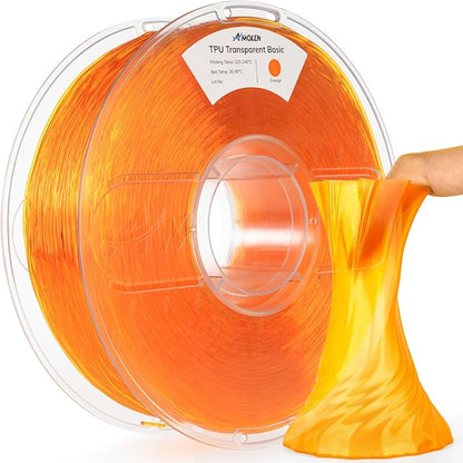 AMOLEN Transparent TPU Clear Orange colorway — spool product shot