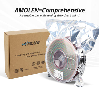 AMOLEN TPU Rainbow filament — print at 220–240°C, max 60mm/s for clean flexible extrusion