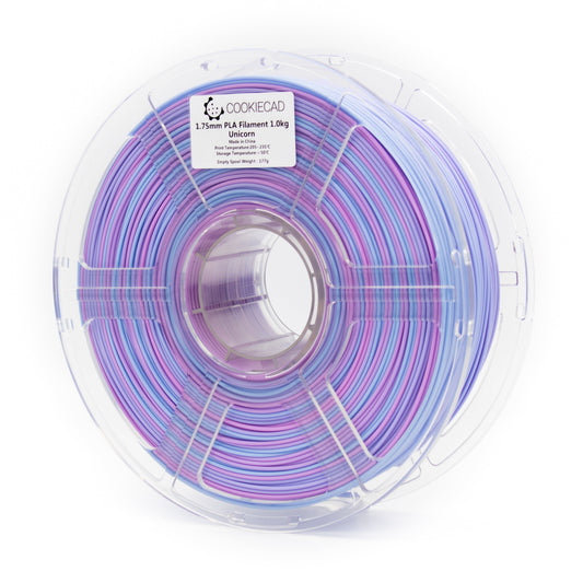 Cookiecad Unicorn PLA filament 1.75mm 1kg – pink to blue to purple gradient spool