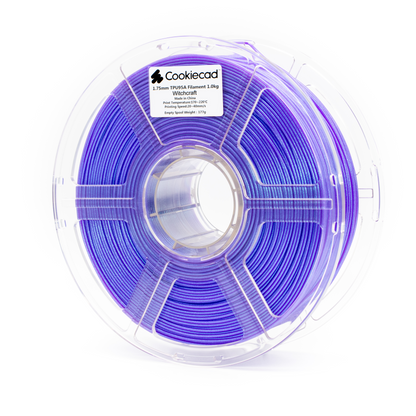 Cookiecad Witchcraft TPU 95A filament 1.75mm 1kg – purple with pearlescent mica shimmer, flexible spool