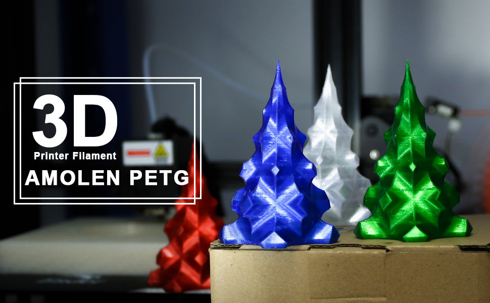 AMOLEN PETG Transparent filament quality specifications — no bubbles, no jamming, no warping