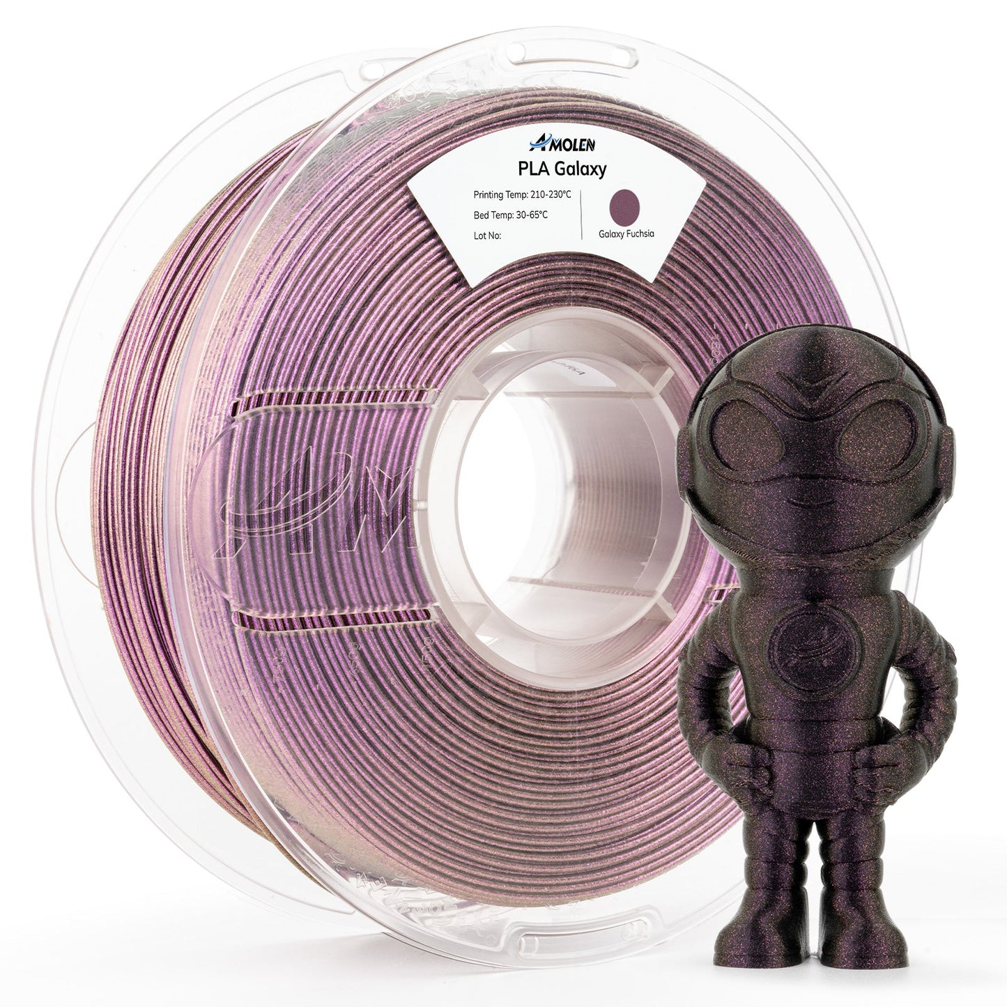 AMOLEN Galaxy Blue Purple Fuchsia PLA filament 1.75mm 1KG spool