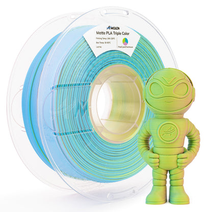 Amolen Matte Triple PLA — frosted matte surface detail showing color transition