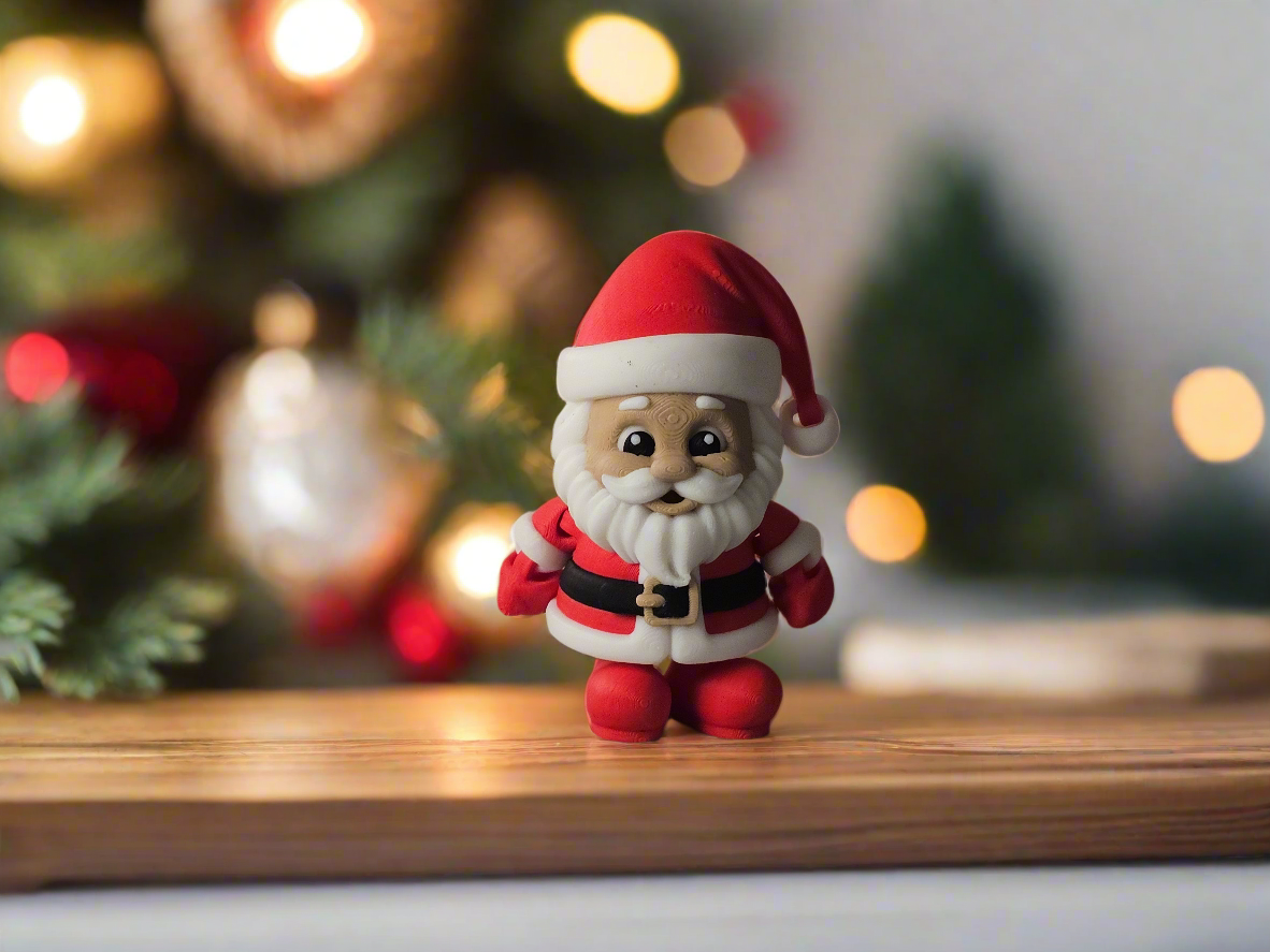 Flexy Santa Figurine - Cute Christmas Decoration - Sensory Toy for Kids - Adults