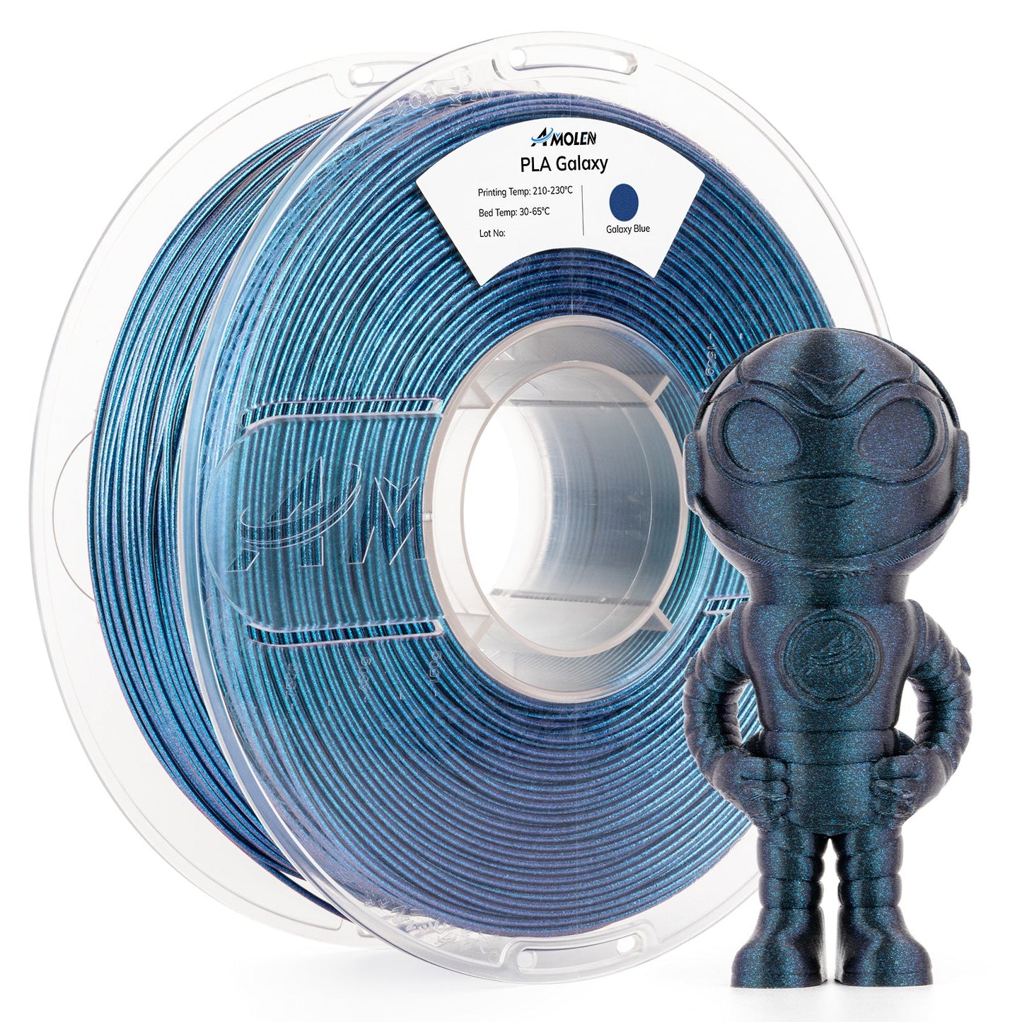 AMOLEN Galaxy PLA filament sparkle comparison across multiple colorways