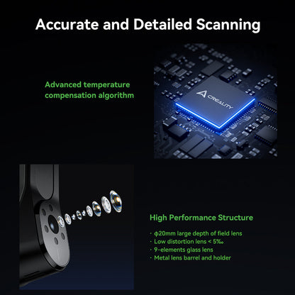 CR-Scan Raptor accurate and detailed scanning technology with advanced temperature compensation