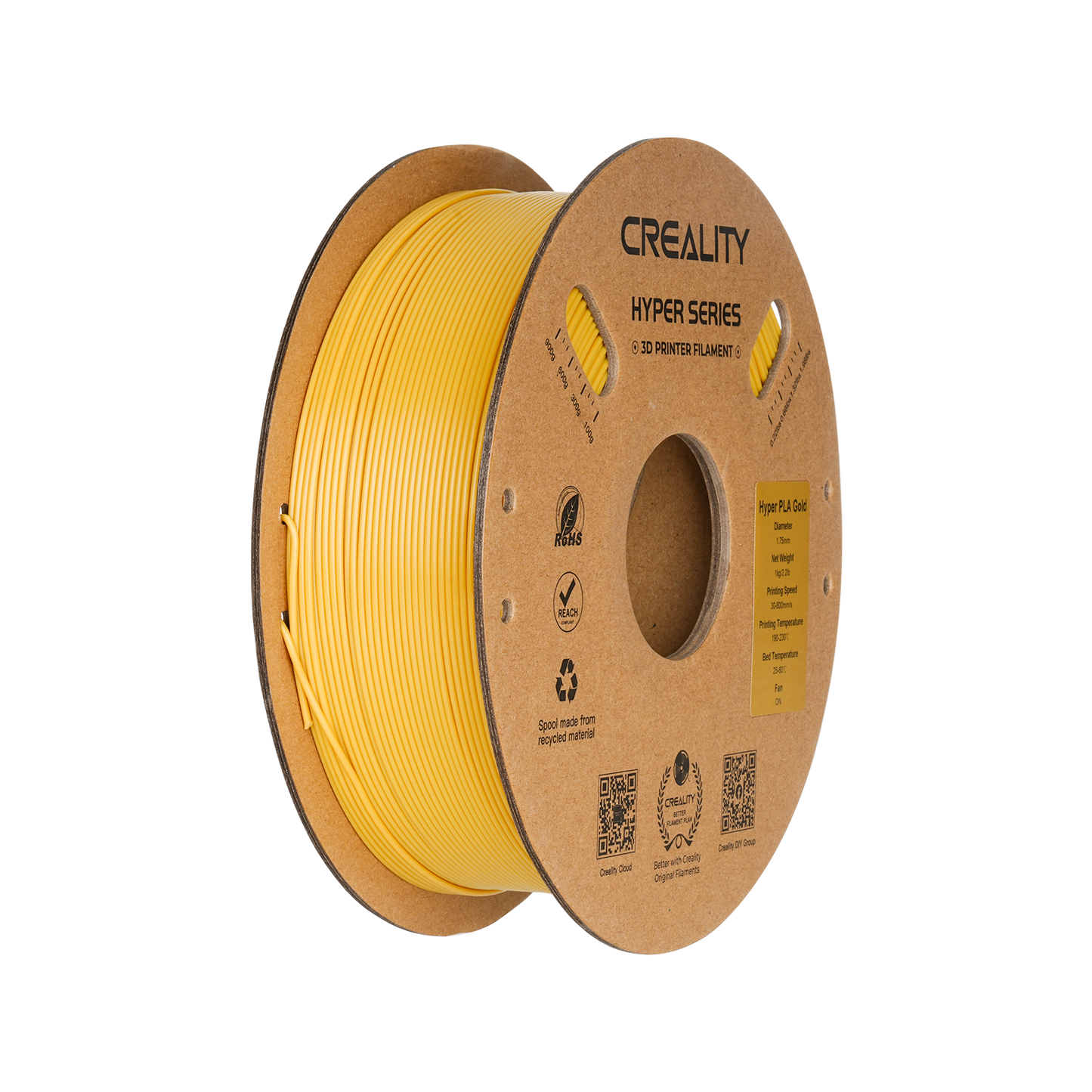 Creality Hyper Series PLA 1kg Filament in gold – 1.75 mm 3D printing material
