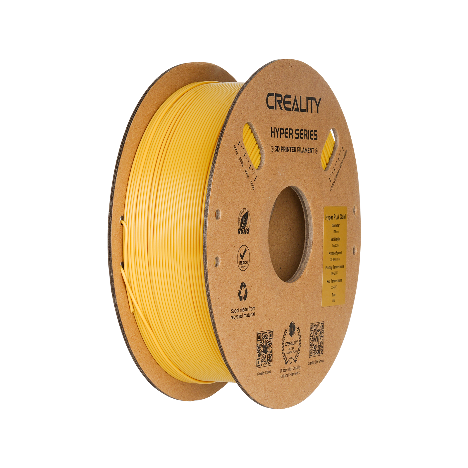 Creality Hyper Series PLA 1kg Filament in gold – 1.75 mm 3D printing material