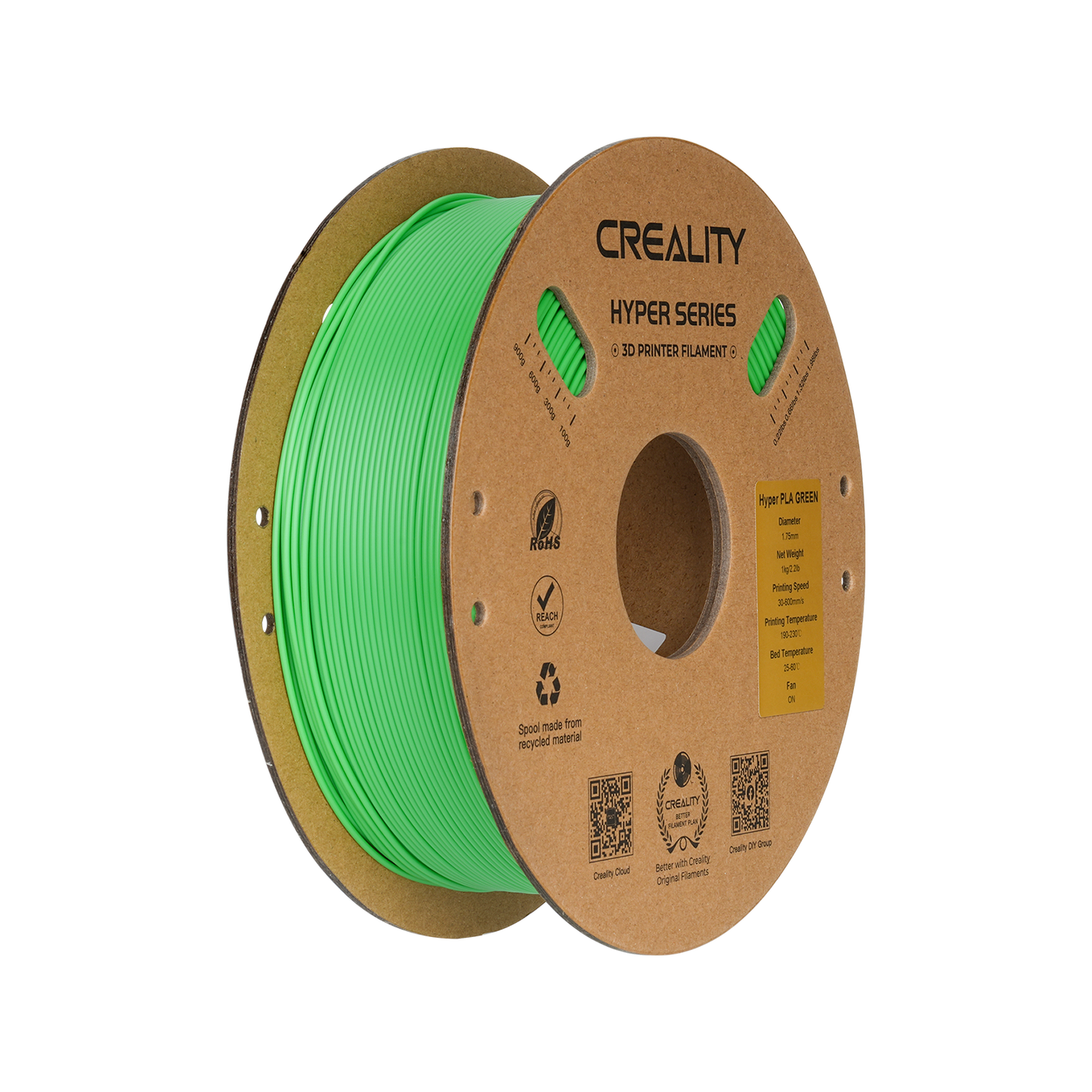 Creality Hyper Series PLA 1kg Filament in green – 1.75 mm 3D printing material