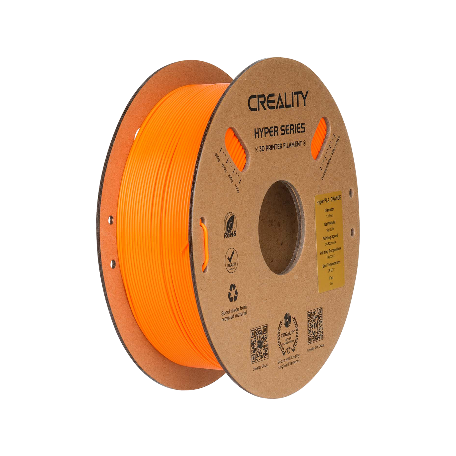 Creality Hyper Series PLA 1kg Filament in orange – 1.75 mm 3D printing material