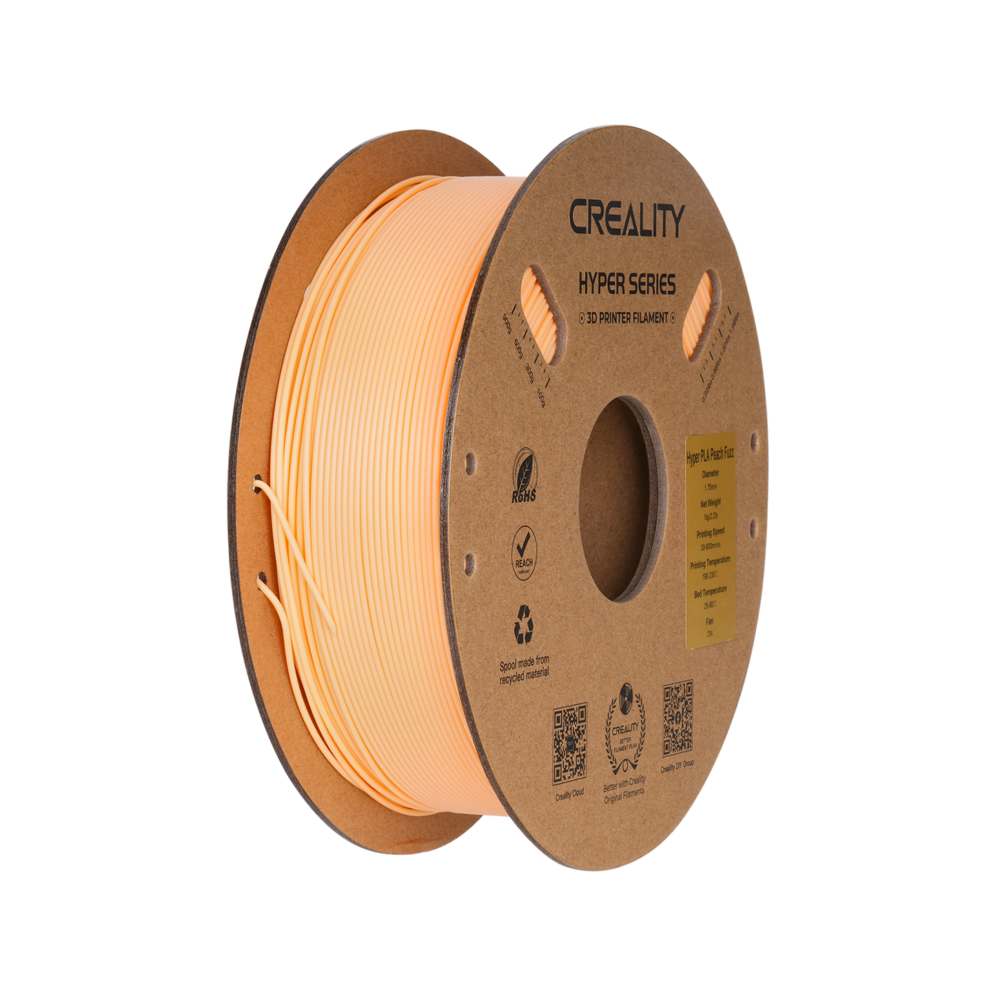 Creality Hyper Series PLA 1kg Filament in peach fuzz – 1.75 mm 3D printing material