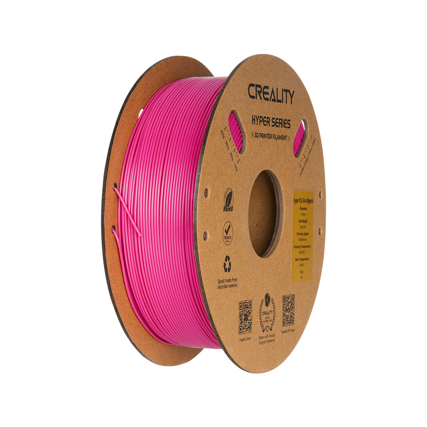 Creality Hyper Series PLA 1kg Filament in viva magenta – 1.75 mm 3D printing material