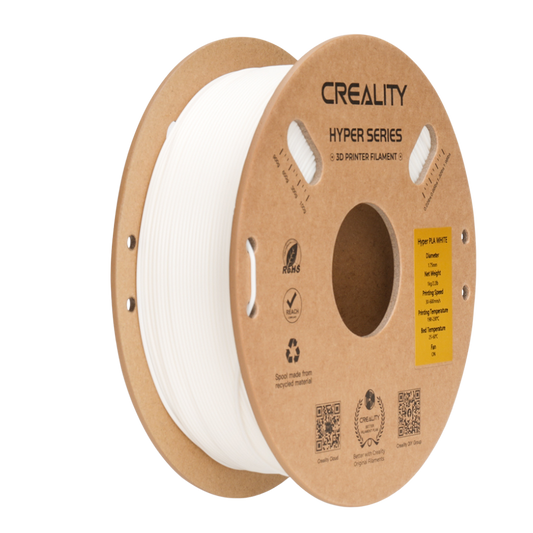 Creality Hyper Series PLA 1kg Filament in white on eco-friendly cardboard spool – VectorDesignsArizona