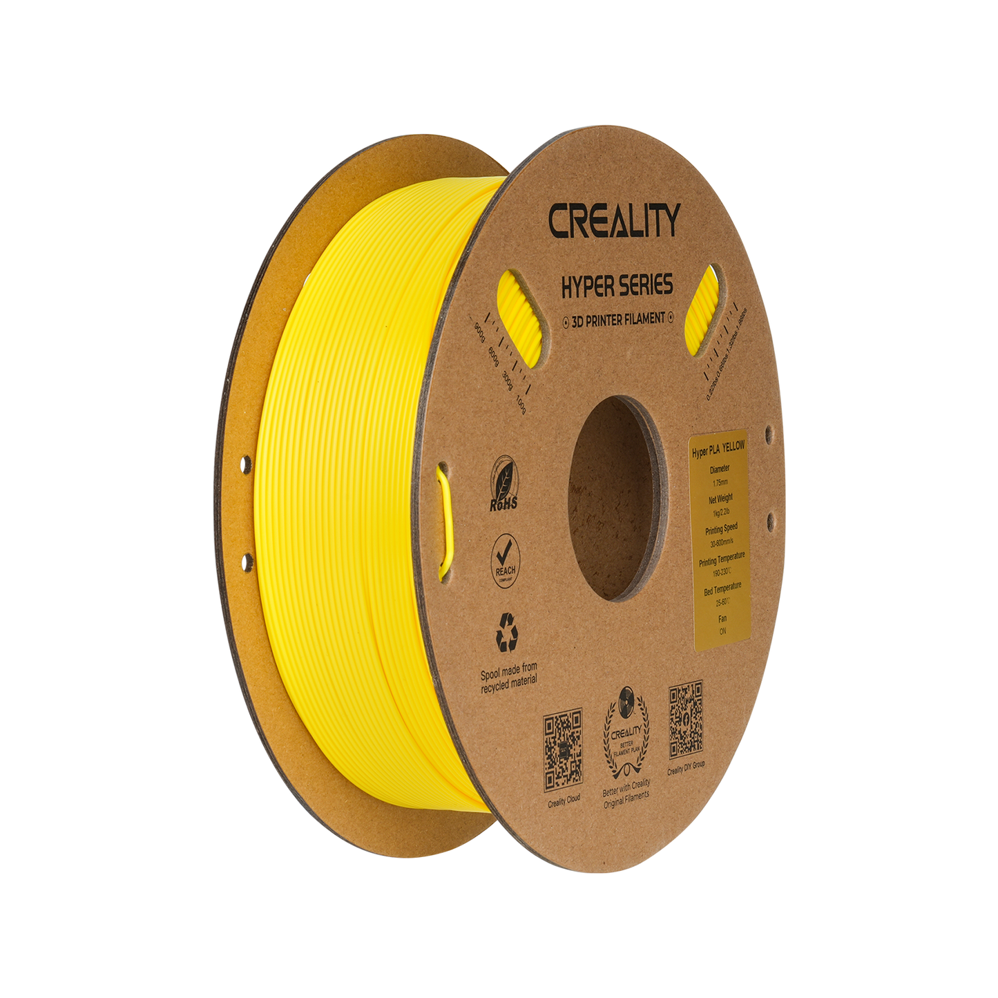 Creality Hyper Series PLA 1kg Filament in yellow – 1.75 mm 3D printing material