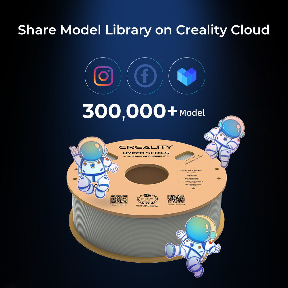 Creality Hyper Series PLA filament with astronauts promoting the 300,000+ model library on Creality Cloud – VectorDesignsArizona