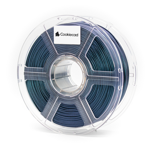 Cookiecad Dark Magic TPU 95A filament 1.75mm 1kg – deep black with iridescent green-blue-purple shimmer