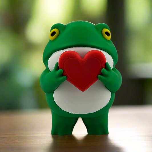 Frog Love Figurine – Adorable Heart-Holding Companion