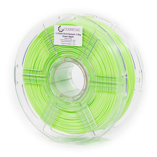 Cookiecad Green Apple PLA filament 1.75mm 1kg – bright vivid green spool